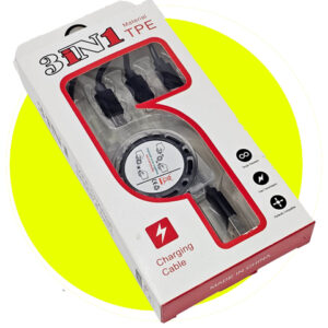 Universal 3-in-1 Retractable Fast Charging Data Cable (Micro USB, Type-C, Lightning) β Tangle-Free & Portable (Black)